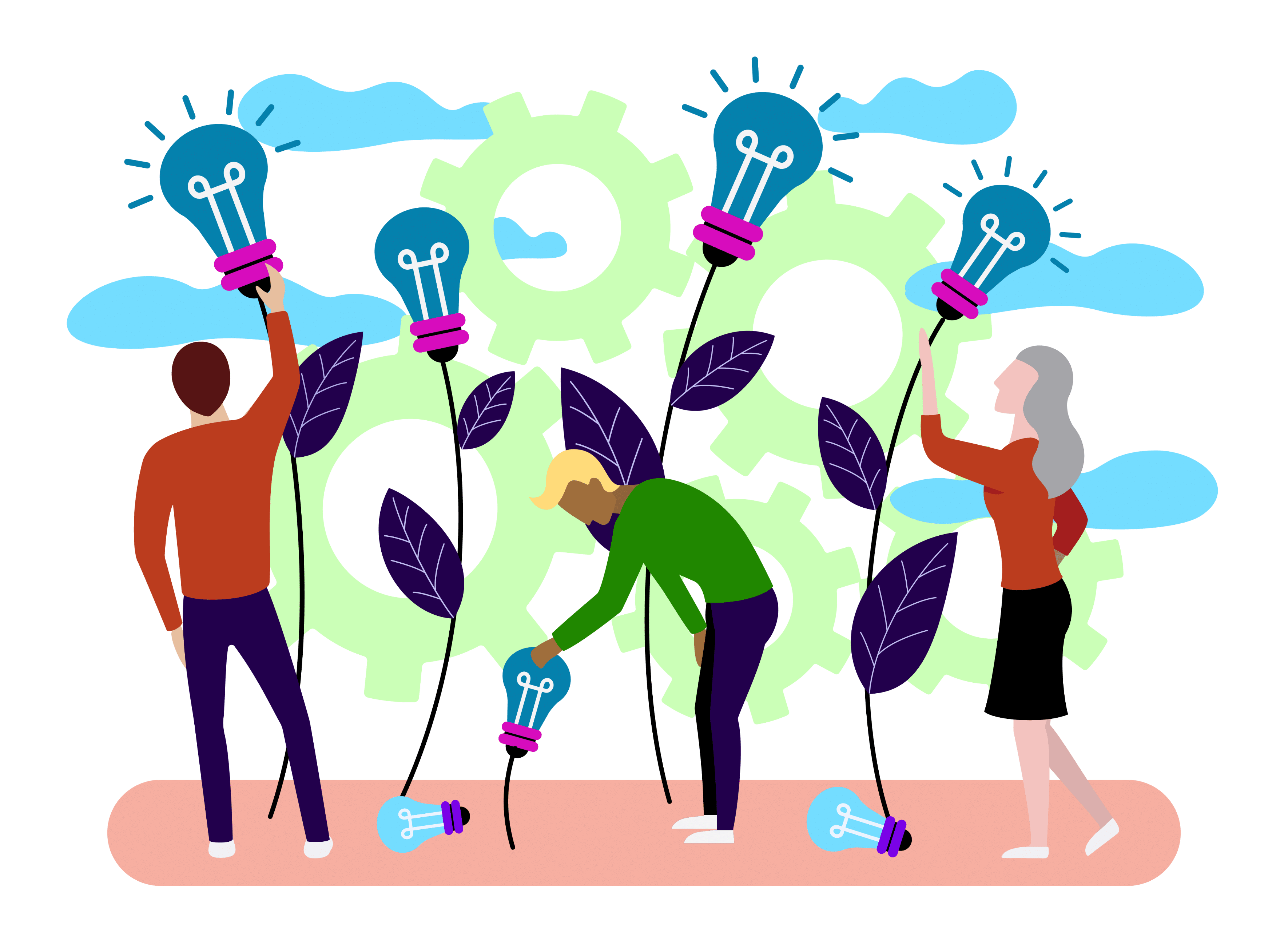 Illustrative image of people planting idea